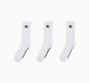 Converse 3-Pack Embroidered Crew Socks ασπρα | YCGLFK-653