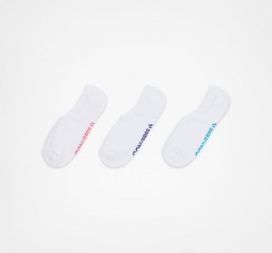 Converse 3-Pack Wordmark Cushion No-Show Socks ασπρα | AGHXUS-298