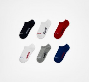 Converse 6-Pack Wordmark No-Show Socks οψιάνος | QKFDUO-293