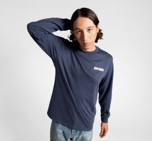 Converse All Star Χειμερινά Chill Long-Sleeve T-Shirt μπλε | XYJBWU-217