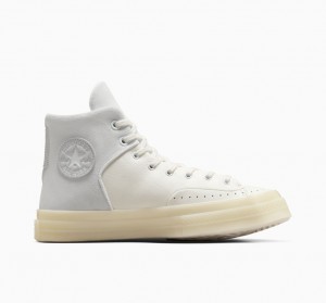 Converse Chuck 70 Marquis δερματινα ασπρα γκρι | ZHQBXU-806