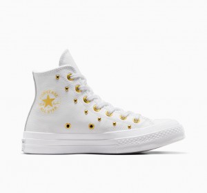 Converse Chuck 70 Star Studded ασπρα ασπρα χρυσο χρωμα | SBVQKW-561