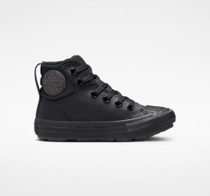 Converse Chuck Taylor All Star Berkshire Boot δερματινα μαυρα μαυρα γκρι | FCZTSM-103