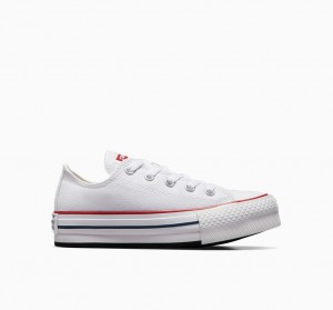 Converse Chuck Taylor All Star Lift flatforms ασπρα σκουρο μπλε | PWUHNO-241