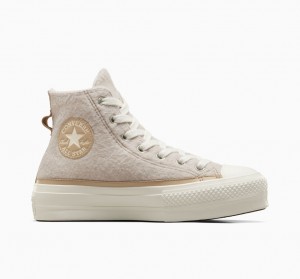 Converse Chuck Taylor All Star Lift flatforms Faux Mohair Egret / Epic Dune / Egret | SNWOXF-082