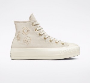 Converse Chuck Taylor All Star Lift flatforms Golden Elements ανοιχτο χρυσο χρωμα | LFVXSB-085