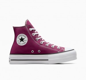 Converse Chuck Taylor All Star Lift flatforms Seasonal Color ασπρα μαυρα | OKHPYG-317