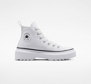 Converse Chuck Taylor All Star Lugged Lift flatforms καμβα ασπρα ασπρα μαυρα | UAMNTQ-327