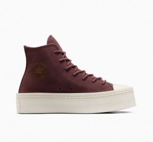 Converse Chuck Taylor All Star Modern Lift flatforms σουετ καφε | MCYTSA-785