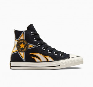 Converse Chuck Taylor All Star Moto μαυρα ασπρα κίτρινα | QTGJIF-308