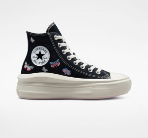 Converse Chuck Taylor All Star Move flatforms Butterfly Wings μαυρα ροζ | UBHWZF-459