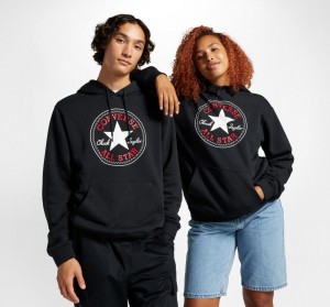 Converse Converse Go-To All Star Patch Standard-Fit Fleece Pullover Hoodie μαυρα | OTXNSK-061