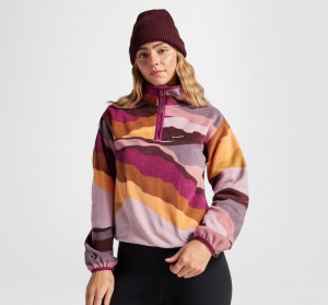 Converse Counter Climate Polar Fleece Abstract Half-Zip Popover Phantom Violet Multi | ECLJZO-126