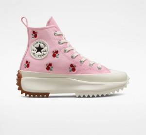 Converse Run Star Hike flatforms Embroidered Floral ροζ κοκκινα | RLMBSF-651