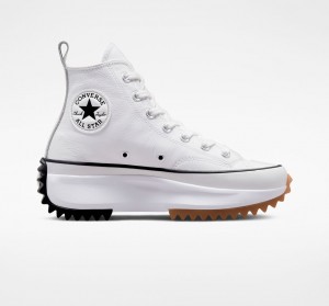 Converse Run Star Hike flatforms Foundational δερματινα ασπρα μαυρα | HIPYZD-452