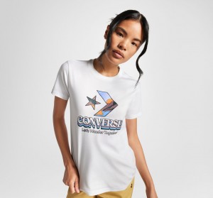 Converse Star Chevron Mountain σταμπεσ T-Shirt ασπρα | SQLGPJ-018