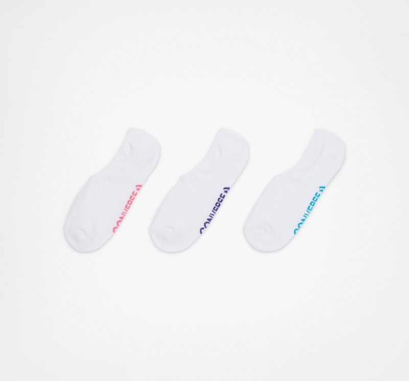 Converse 3-Pack Wordmark Cushion No-Show Socks ασπρα | FCQRNK-026