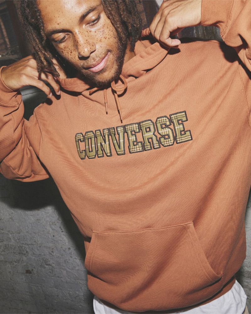 Converse All Star Logo Namesake Hoodie Tawny Owl | LVNDME-490