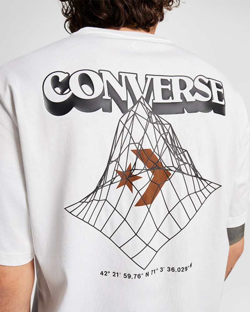 Converse All Star Mountain T-Shirt ασπρα | FLHOZI-672