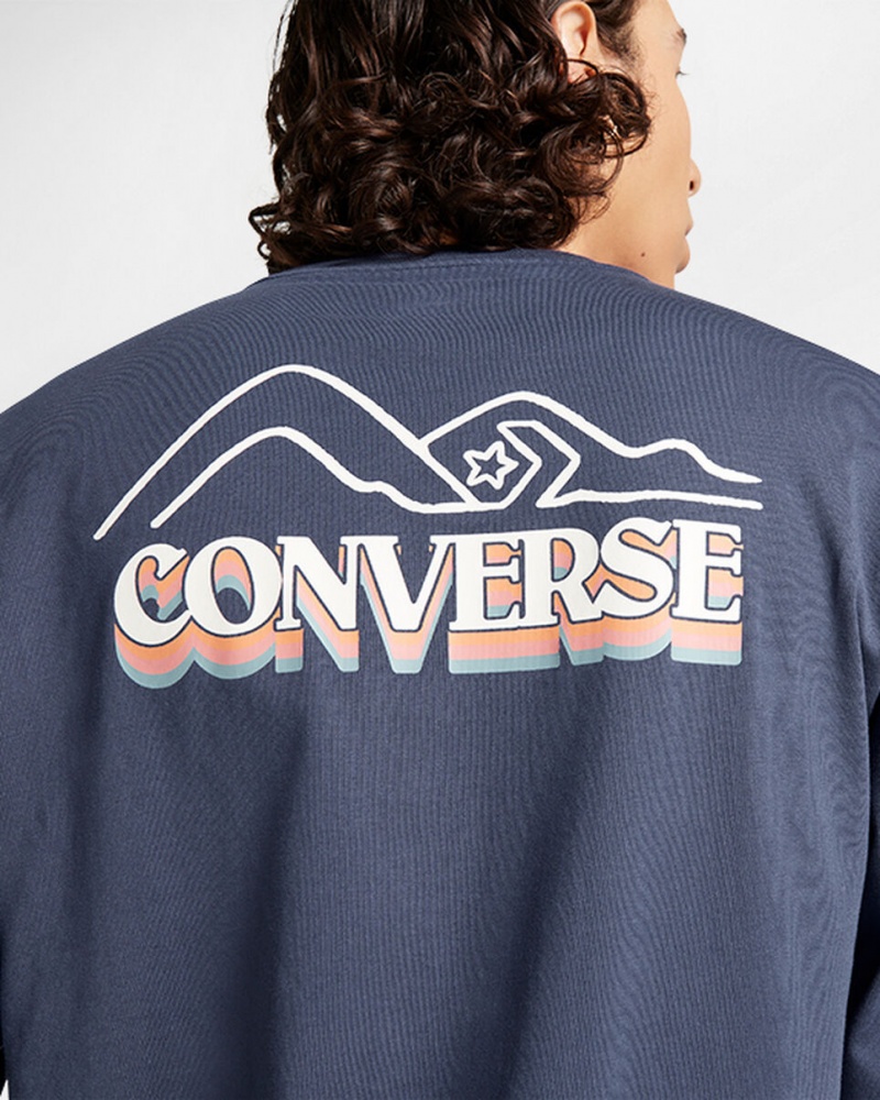 Converse All Star Χειμερινά Chill Long-Sleeve T-Shirt μπλε | QFBAGO-169