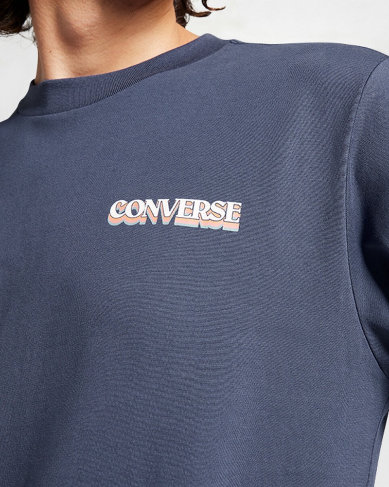 Converse All Star Χειμερινά Chill Long-Sleeve T-Shirt μπλε | QFBAGO-169