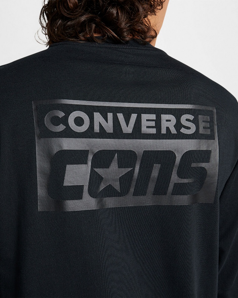 Converse CONS Long Sleeve T-Shirt μαυρα | PRUGCK-814