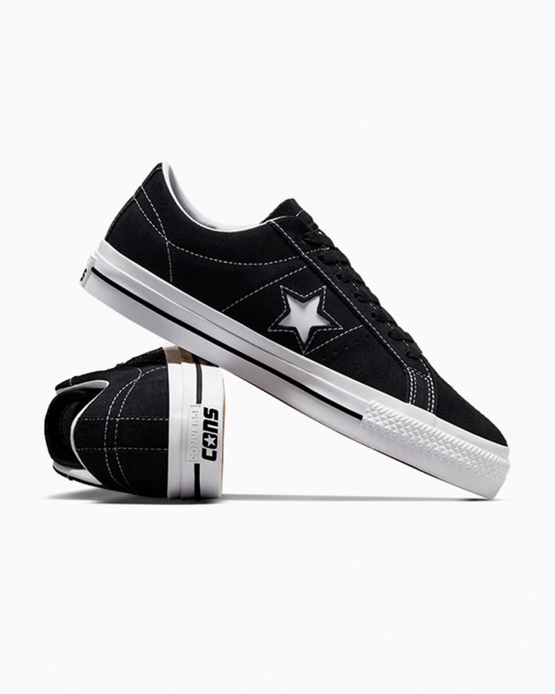 Converse CONS One Star Pro μαυρα μαυρα ασπρα | ZBXDLF-386