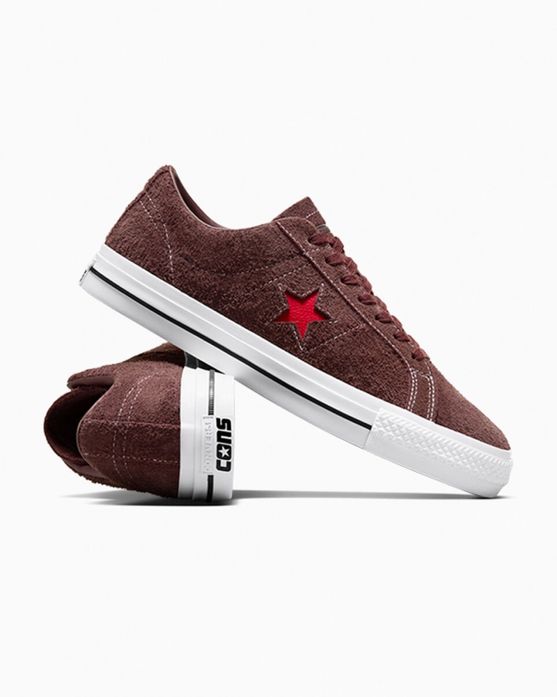 Converse CONS One Star Pro καφε ασπρα κοκκινα | ZTPIYU-043