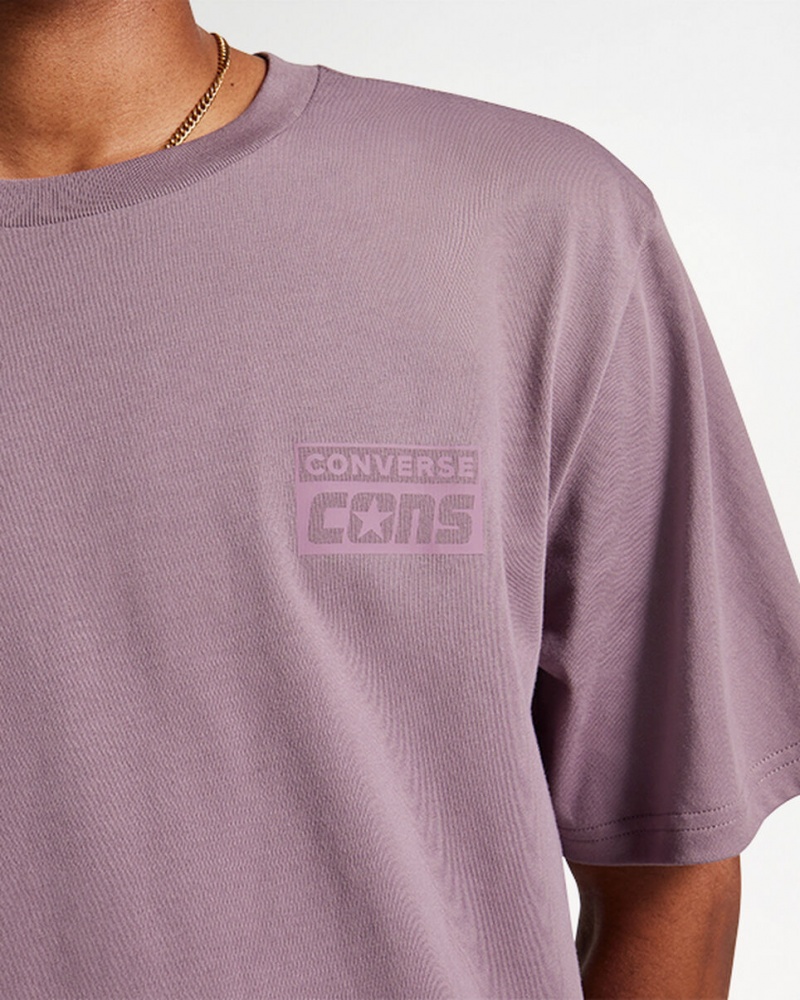 Converse CONS σταμπεσ T-Shirt γκρι | HUFMAV-984