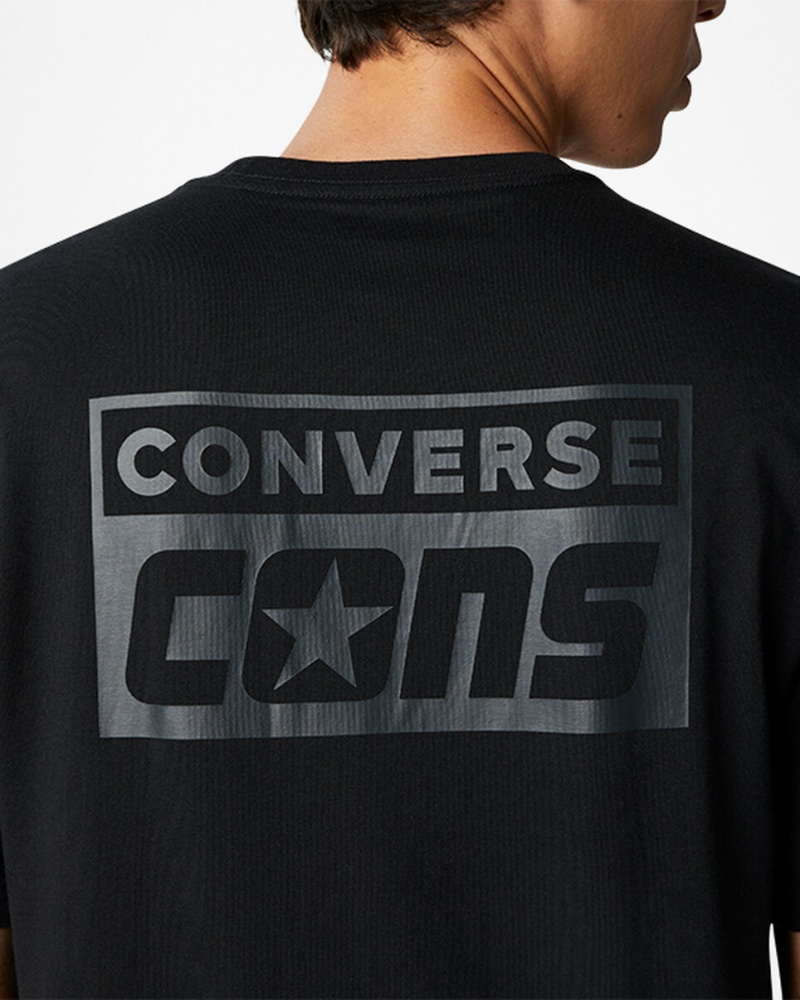 Converse CONS σταμπεσ T-Shirt μαυρα | VJQSHZ-894