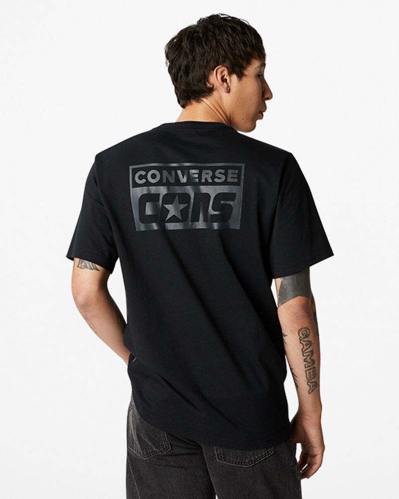 Converse CONS σταμπεσ T-Shirt μαυρα | VJQSHZ-894