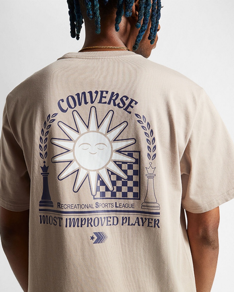 Converse Chess League σταμπεσ T-Shirt Wonder Stone | PBSKAE-528