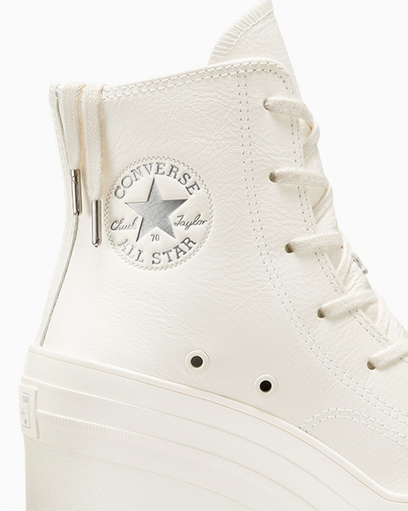 Converse Chuck 70 De Luxe Heel δερματινα ασημι | ZSLXON-938