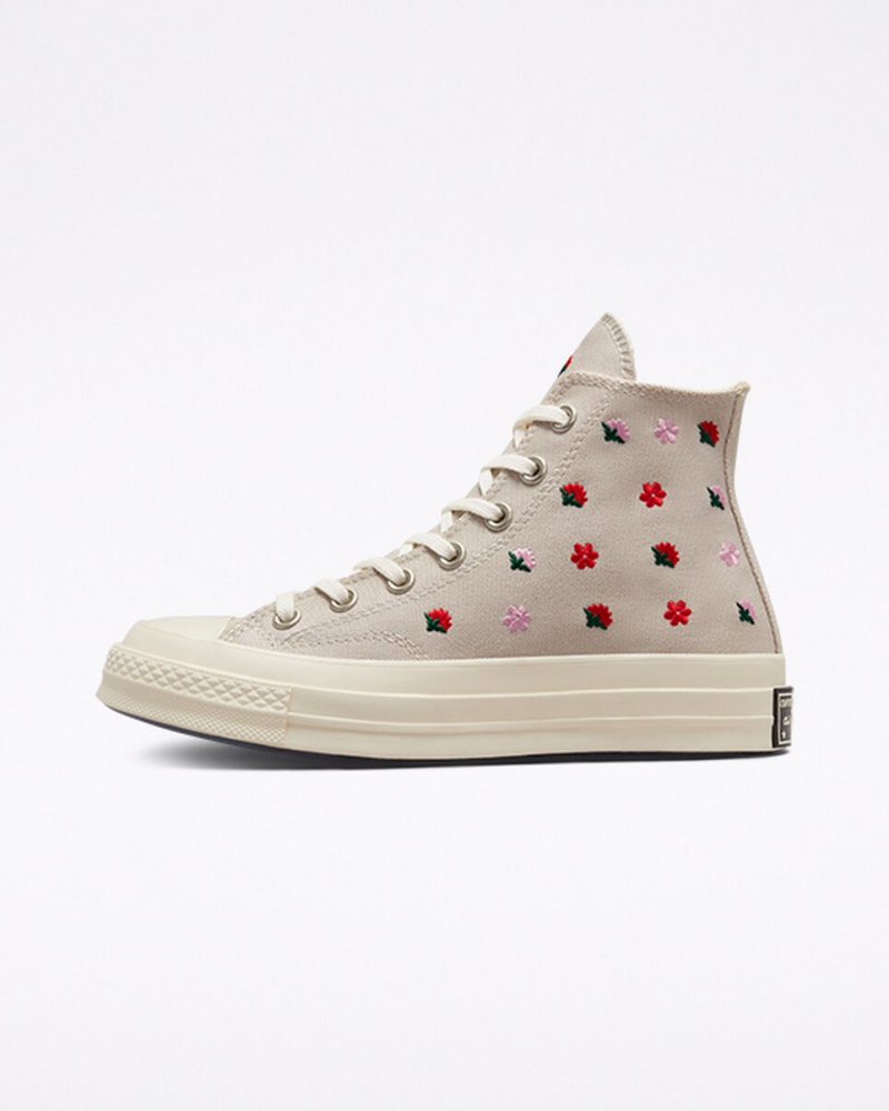 Converse Chuck 70 Floral Embroidery Desert Sand / Egret | EPLWZQ-924