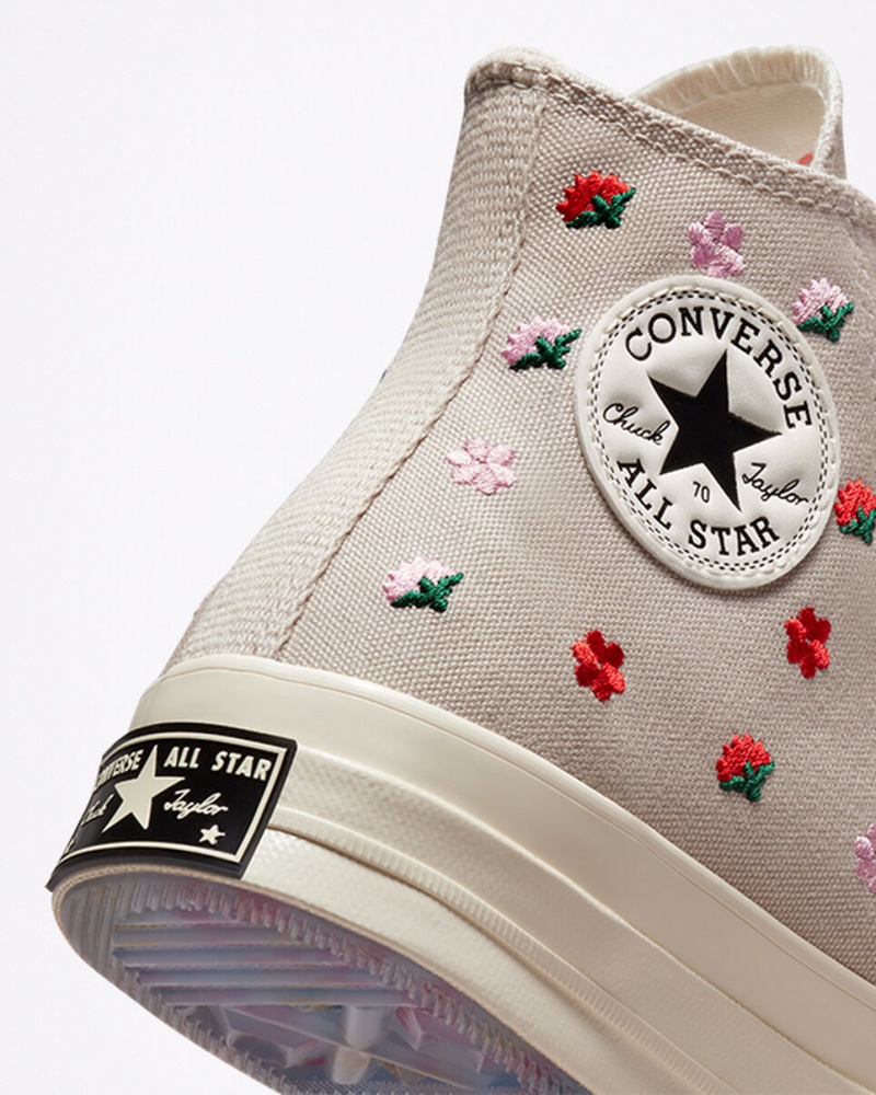 Converse Chuck 70 Floral Embroidery Desert Sand / Egret | EPLWZQ-924