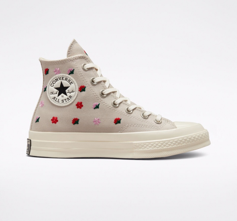 Converse Chuck 70 Floral Embroidery Desert Sand / Egret | EPLWZQ-924