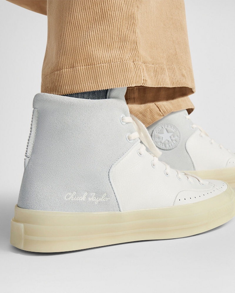 Converse Chuck 70 Marquis δερματινα ασπρα γκρι | ZHQBXU-806