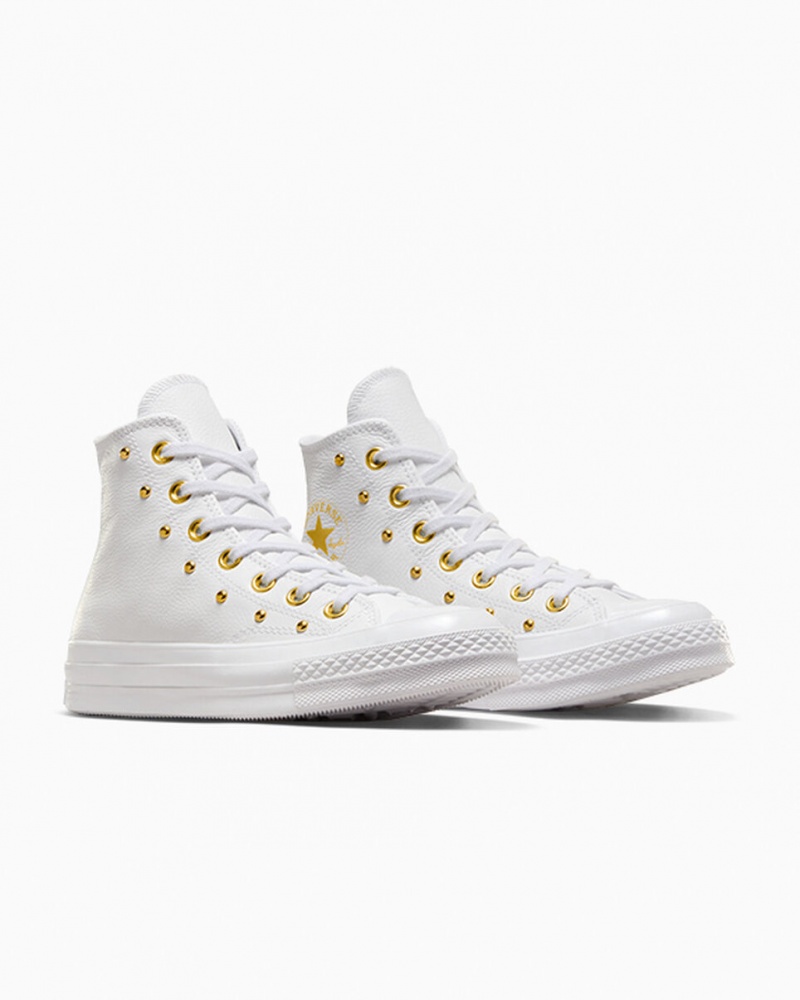 Converse Chuck 70 Star Studded ασπρα ασπρα χρυσο χρωμα | SBVQKW-561