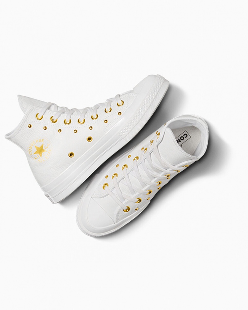 Converse Chuck 70 Star Studded ασπρα ασπρα χρυσο χρωμα | SBVQKW-561