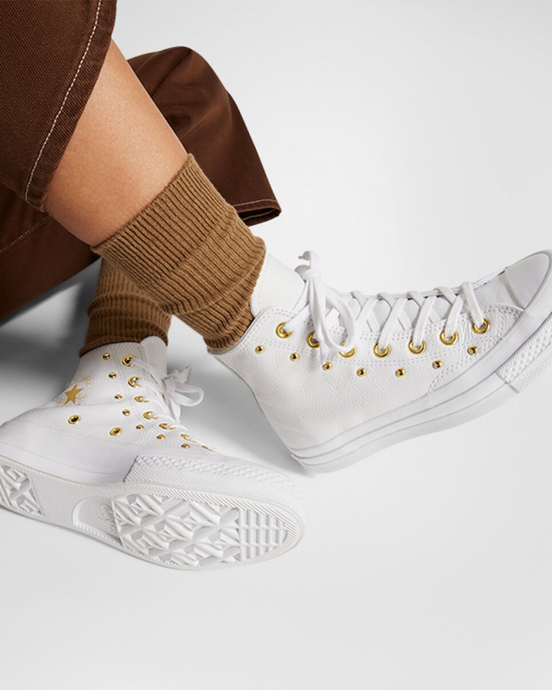 Converse Chuck 70 Star Studded ασπρα ασπρα χρυσο χρωμα | WLFMVS-305