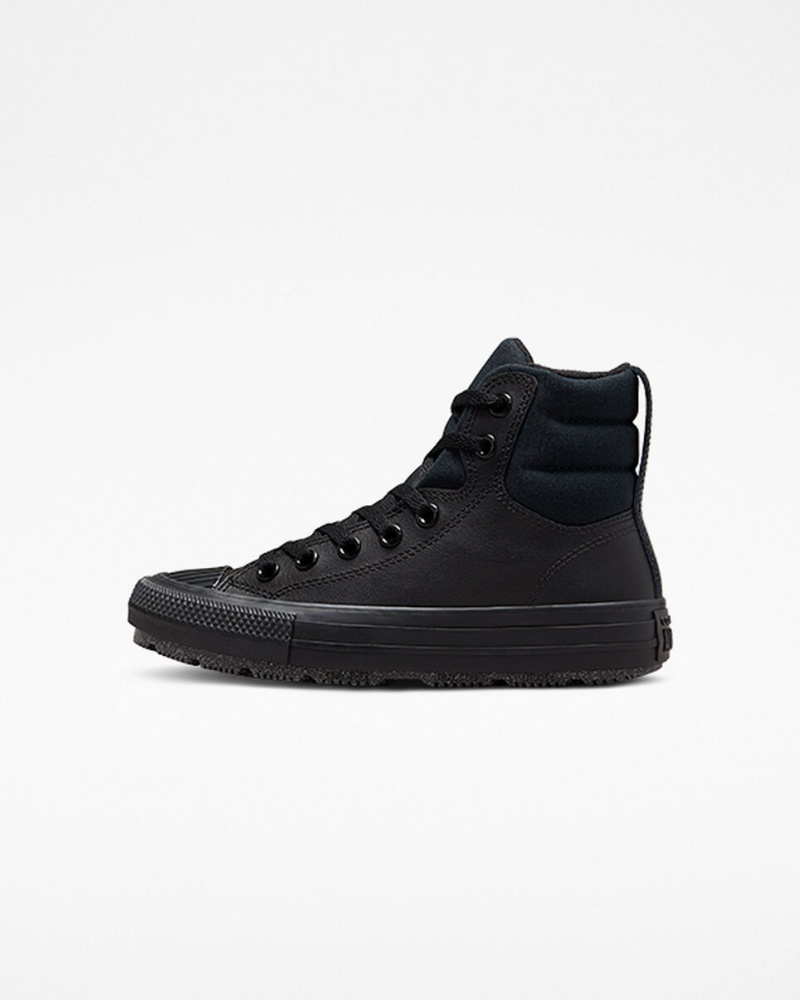 Converse Chuck Taylor All Star Berkshire Boot δερματινα μαυρα μαυρα γκρι | ADYGQH-721