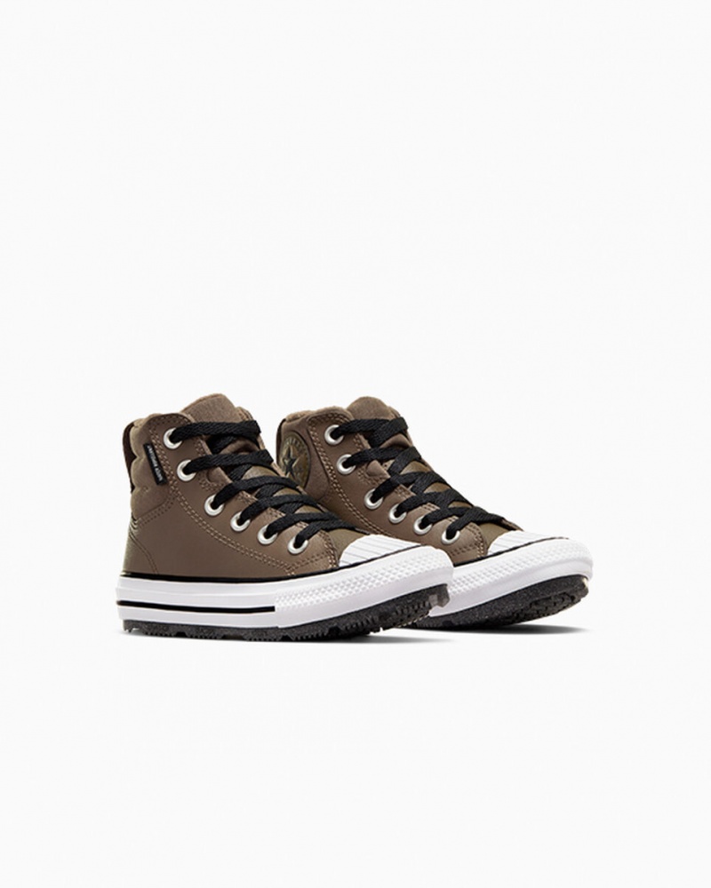 Converse Chuck Taylor All Star Berkshire Boot δερματινα μαυρα ασπρα | BJWCOF-309