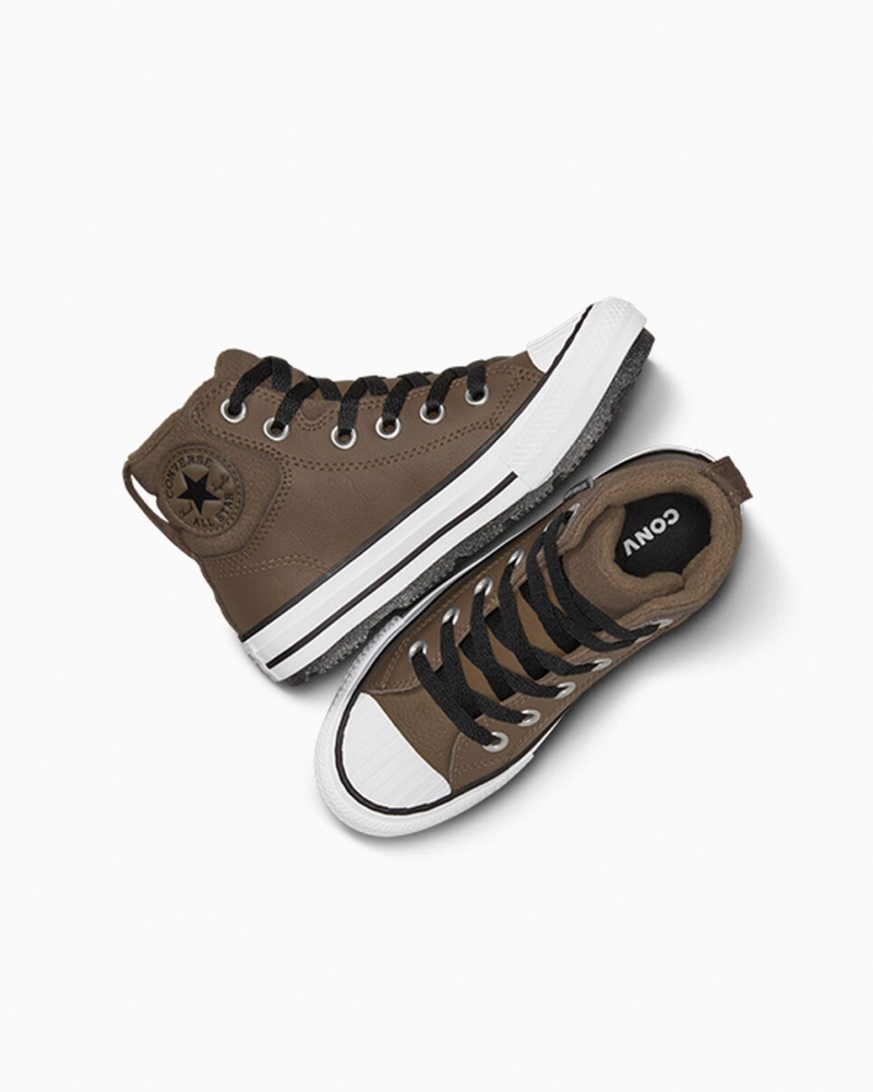 Converse Chuck Taylor All Star Berkshire Boot δερματινα μαυρα ασπρα | BJWCOF-309