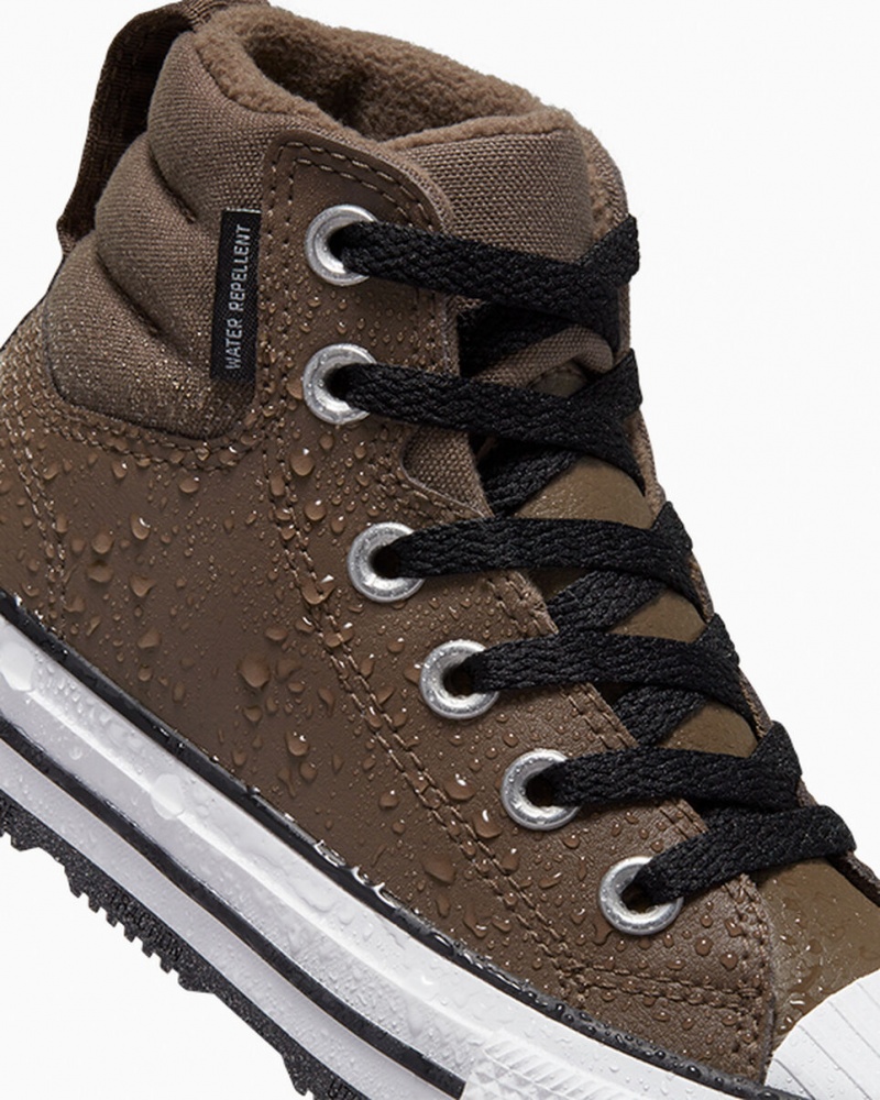 Converse Chuck Taylor All Star Berkshire Boot δερματινα μαυρα ασπρα | BJWCOF-309