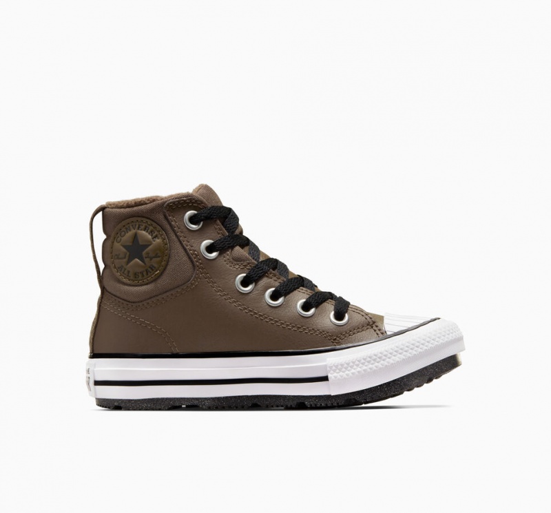 Converse Chuck Taylor All Star Berkshire Boot δερματινα μαυρα ασπρα | BJWCOF-309