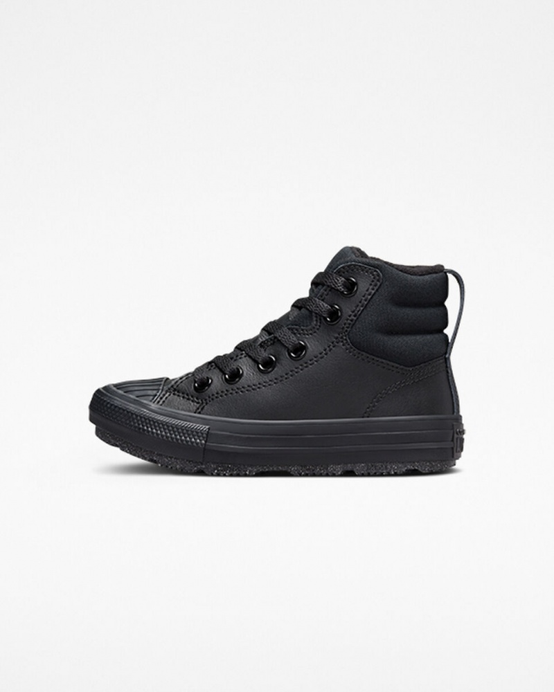 Converse Chuck Taylor All Star Berkshire Boot δερματινα μαυρα μαυρα γκρι | FCZTSM-103