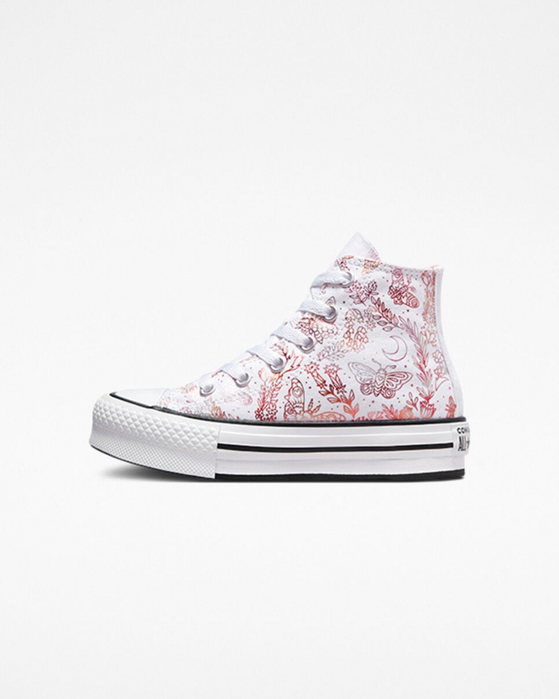 Converse Chuck Taylor All Star EVA Lift flatforms Butterfly Shine ασπρα ροζ μαυρα | BRSGZT-491