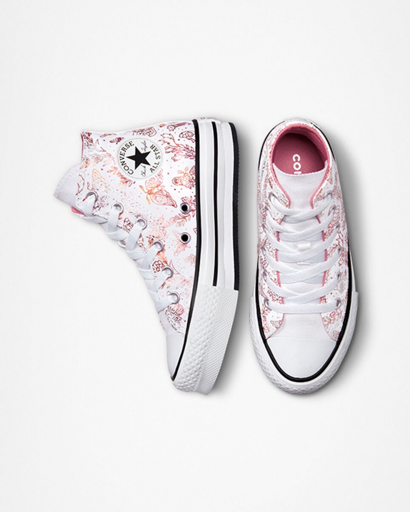 Converse Chuck Taylor All Star EVA Lift flatforms Butterfly Shine ασπρα ροζ μαυρα | BRSGZT-491