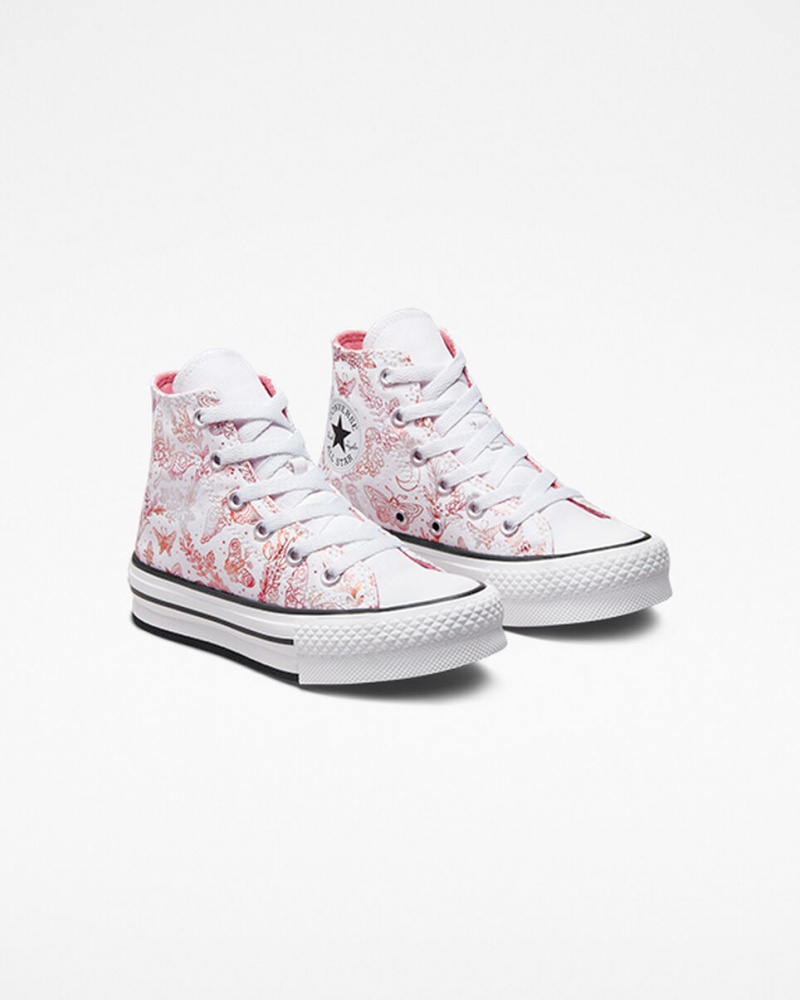 Converse Chuck Taylor All Star EVA Lift flatforms Butterfly Shine ασπρα ροζ μαυρα | BRSGZT-491