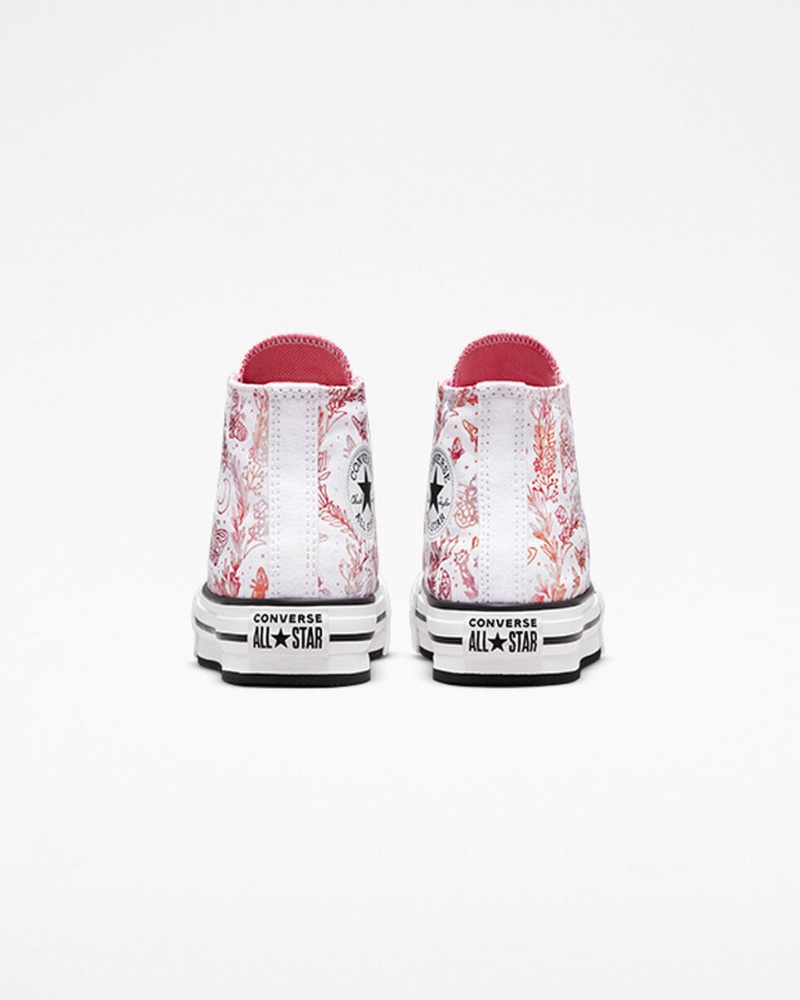 Converse Chuck Taylor All Star EVA Lift flatforms Butterfly Shine ασπρα ροζ μαυρα | BRSGZT-491